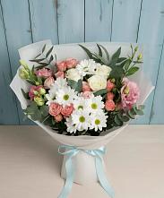 Букет цветов из:  Розы, Лизиантусы и Хризантемы #REPLACE_PRED# Подольске