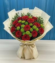 Букет цветов из:  Розы и Хризантемы #REPLACE_PRED# Подольске